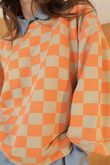 Check Mate Lantern Sleeve Sweat Aperol Stone